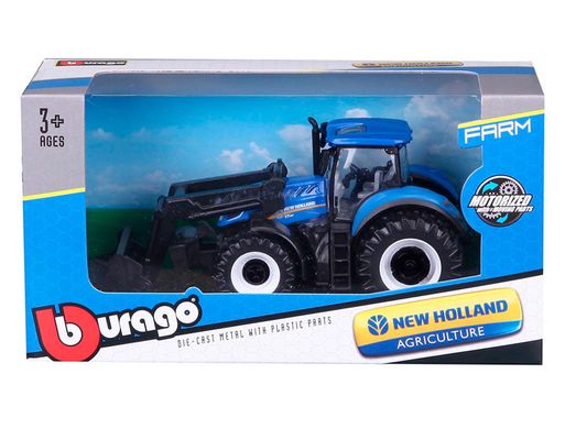 Автомодель Bburago Farm Трактор New holland синий 18-31632