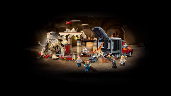 LEGO Jurassic World Втеча тиранозавра і атроцираптора 76948
