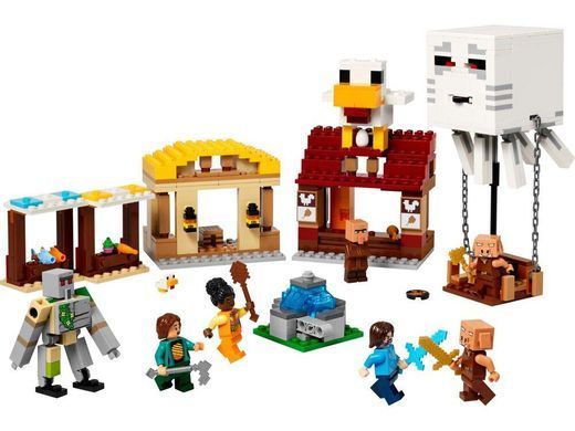 Конструктор LEGO Minecraft Нападение на деревню с воздушным шаром Гаст 21273