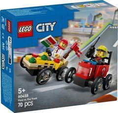 Конструктор LEGO City &laquo;Піца-авто проти пожежної машини&raquo; Набір перегонів 60458