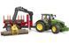 Іграшка Bruder трактор John Deere 7R 350 з причепом, краном та колодами 03154