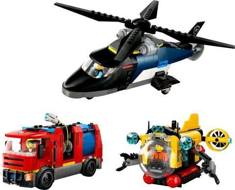 Конструктор LEGO City Ремікс вертольотів, пожежних машин і підводних човнів 60462