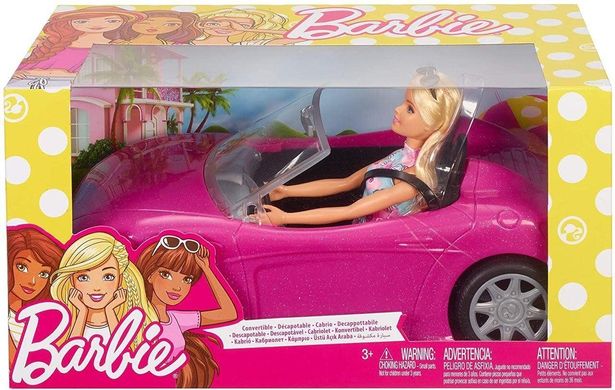 Блискучий гламурній Кабріолет з лялькою Barbie FPR57