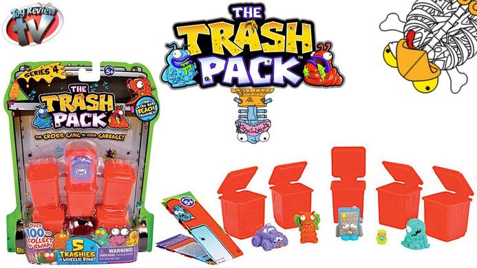 Trash Pack Series 4 - 5 Trashies in Wheelie Bins