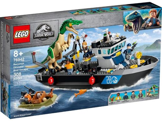 Конструктор LEGO Jurassic World Втеча динозавра барионікса на човні 76942