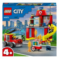 Конструктор LEGO® LEGO City Пожежне депо та пожежна машина 153 деталей (60375)