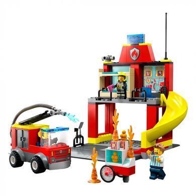 Конструктор LEGO&reg; LEGO City Пожежне депо та пожежна машина 153 деталей (60375)