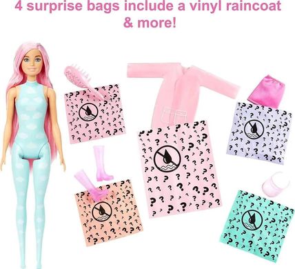 Лялька Barbie в дощовику Сонце та Бризки Color Reveal Mattel HCC57