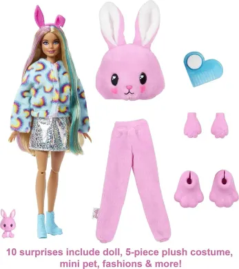 Лялька Барбі Barbie Cutie Reveal Милашка-проявка "Кролик" HHG19