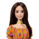 Лялька Barbie Fashionistas шатенка у помаранчевій сукні GRB52