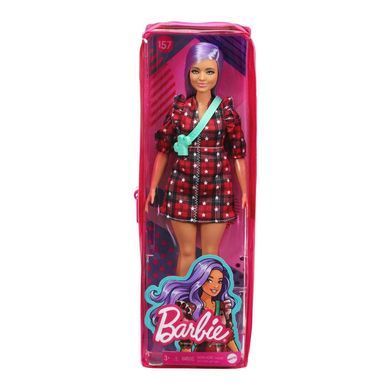 Лялька Barbie Fashionistas із ліловим волоссям у червоній картатій сукні GRB49