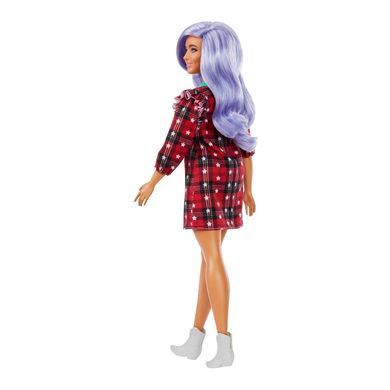 Лялька Barbie Fashionistas із ліловим волоссям у червоній картатій сукні GRB49