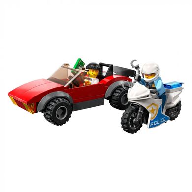 Конструктор LEGO® LEGO City Переслідування автомобіля на поліцейському мотоциклі 59 деталей (60392)