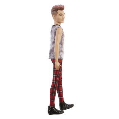 Лялька Barbie Fashionistas Кен в майці тай-дай та червоних картатих брюках GVY29