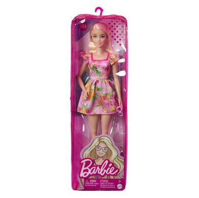 Лялька Barbie Fashionistas блондинка в сукні з фруктами HBV15