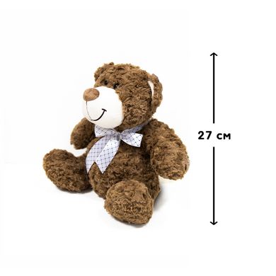 М'яка іграшка – Ведмідь (коричневий, з бантом, 27 cm)