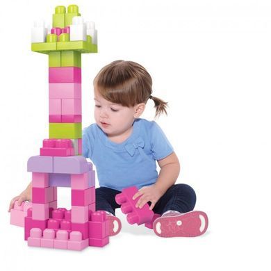 Конструктор рожевий у мішку (60 дет.) Mega Bloks