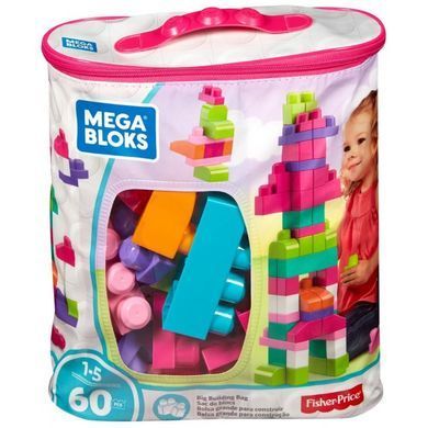 Конструктор рожевий у мішку (60 дет.) Mega Bloks