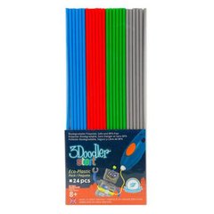 Набір стрижнів для 3D-ручки 3Doodler Start - МІКС (24 шт: сірий, блакитний, зелений, червоний)