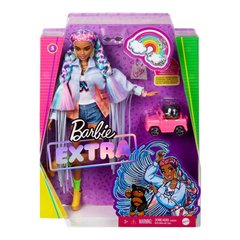 Лялька Barbie Extra з веселковими косичками у джинсовій куртці GRN29