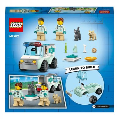 Конструктор LEGO® LEGO City Фургон ветеринарної швидкої допомоги 58 деталей (60382)