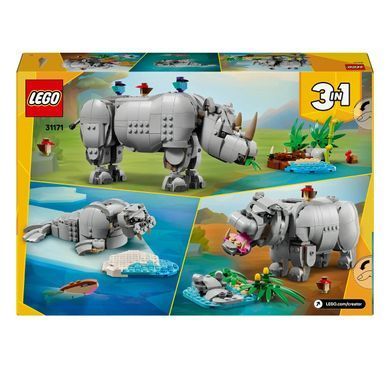 LEGO Creator Дикие животные: величественный носорог с птицами 31171