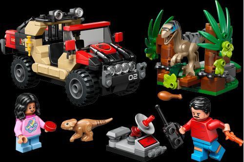 LEGO&reg; Jurassic World Побег по бездорожью от раптора Игрушечный динозавр 76972
