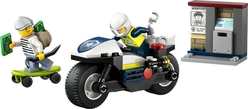 LEGO&reg; City Переслідування на поліцейському мотоциклі, набір для дітей від 4 років 60455