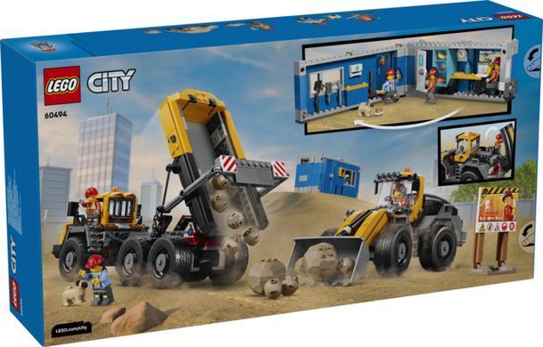 LEGO&reg; City Самоскид і фронтальний ковшовий навантажувач - Будівельна іграшка 60494