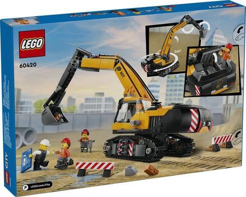 LEGO&reg; City Жовтий будівельний екскаватор Іграшка 60420