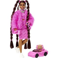 Лялька Барбі Екстра Модниця у рожевому костюмі та блискучій куртці Barbie Extra Doll, HHN06