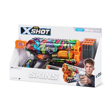 Быстрострельный бластер X-SHOT Skins Griefer Graffiti 12 патронов, 36561G