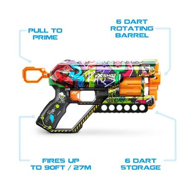 Швидкострільний бластер X-SHOT Skins Griefer Graffiti 12 патронів, 36561G