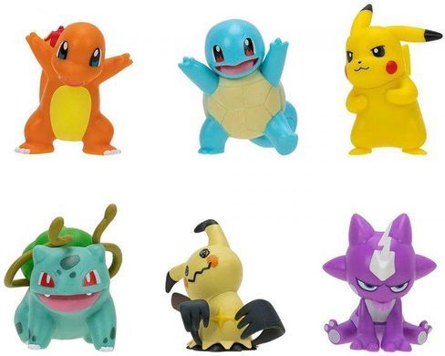 Набір ігрових фігурок Pokemon W6 - Себалай, Ексью, Снайві, Тепіг, Ошавотт, Пікачу PKW3062
