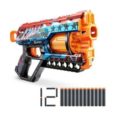 Быстрострельный бластер X-SHOT Skins Griefer Apocalypse, 12 патронов, 36561E